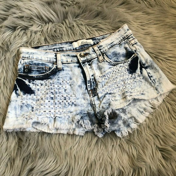 KanCan High Rise Distressed Jean Shorts HW7856 - Picture 6 of 8